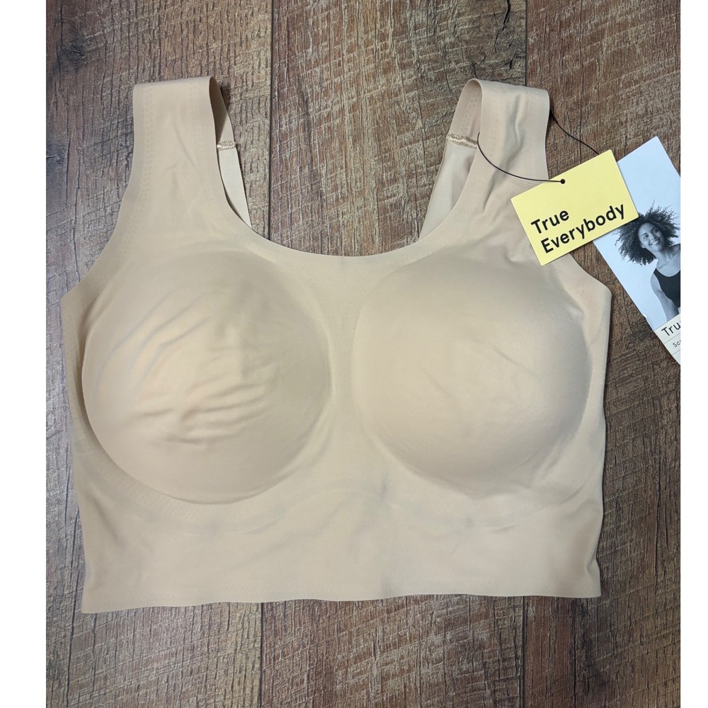 True & Co size Large Scoop Neck Bralette Womens Beige wirefree smooth